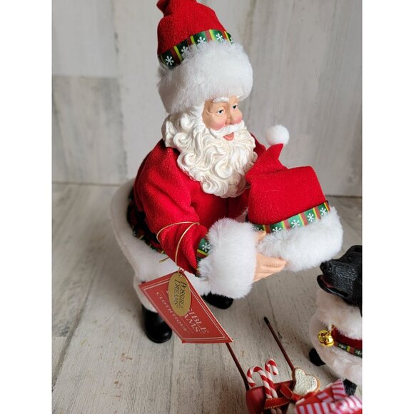 Clothtique possible dreams santa dog Days of Christmas dept 56 6000733 cart set - Picture 5 of 8